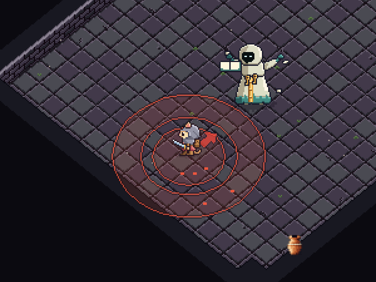 The same guardian's hall in pixel art